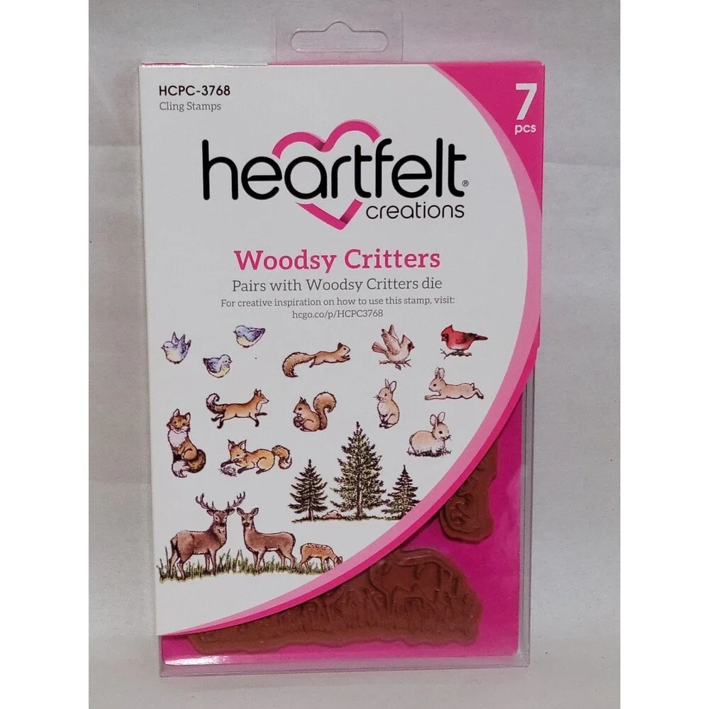 Heartfelt Creations Woodsy Critters Cling Stamps HCPC-3768